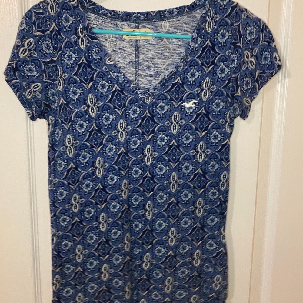 Hollister Small Blue Patterned Top